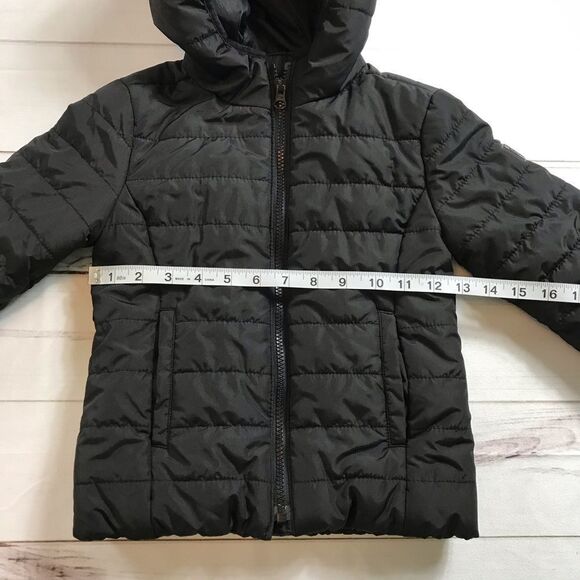 Gap Kids Black Hooded Puffer Jacket - Picture 3 of 6